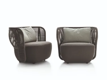 BAY - Fabric garden armchair with armrests by B&B Italia Outdoor - view 2